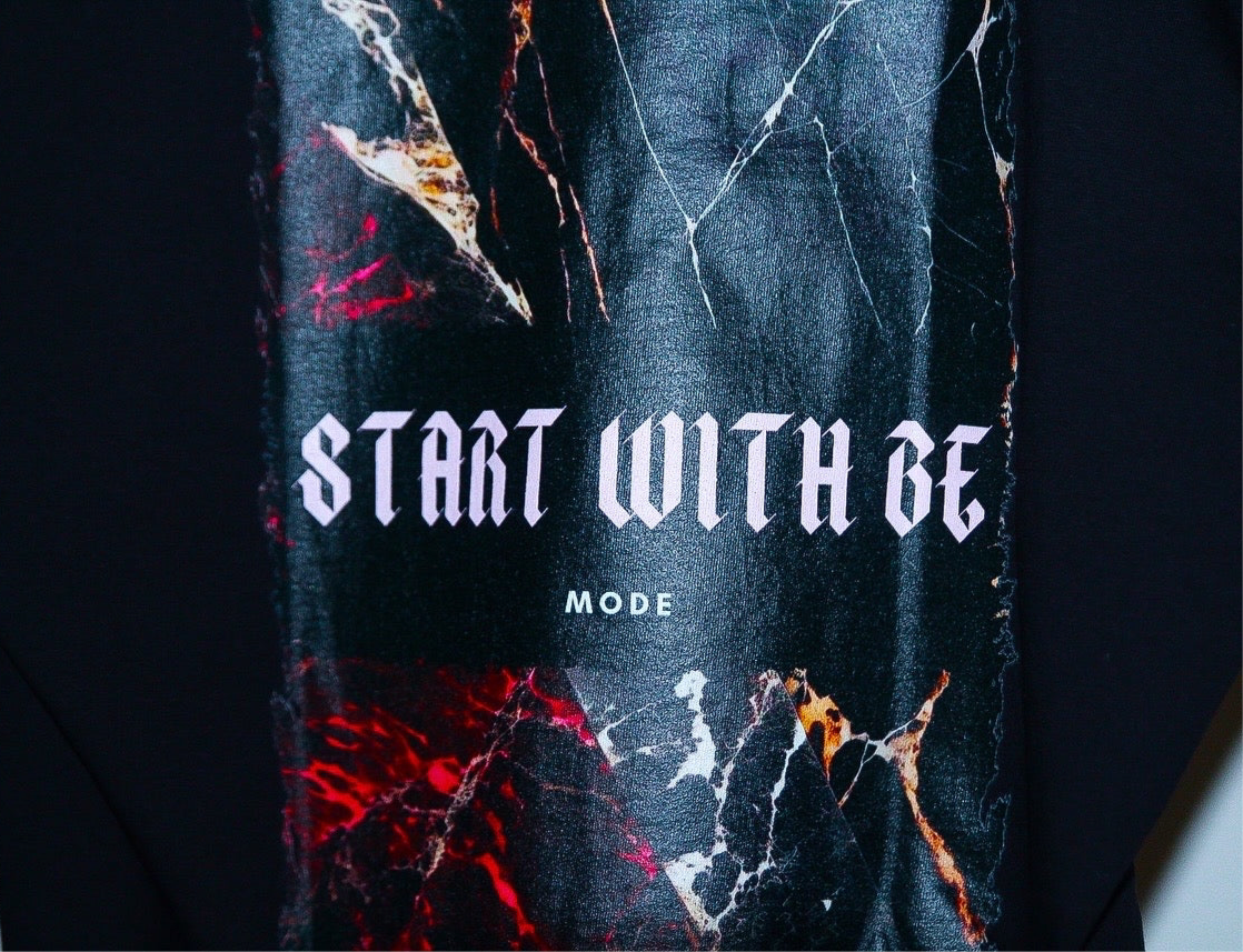 T-shirt Oversize “MARBRE NOIR” – Mode Édition START WITH BE