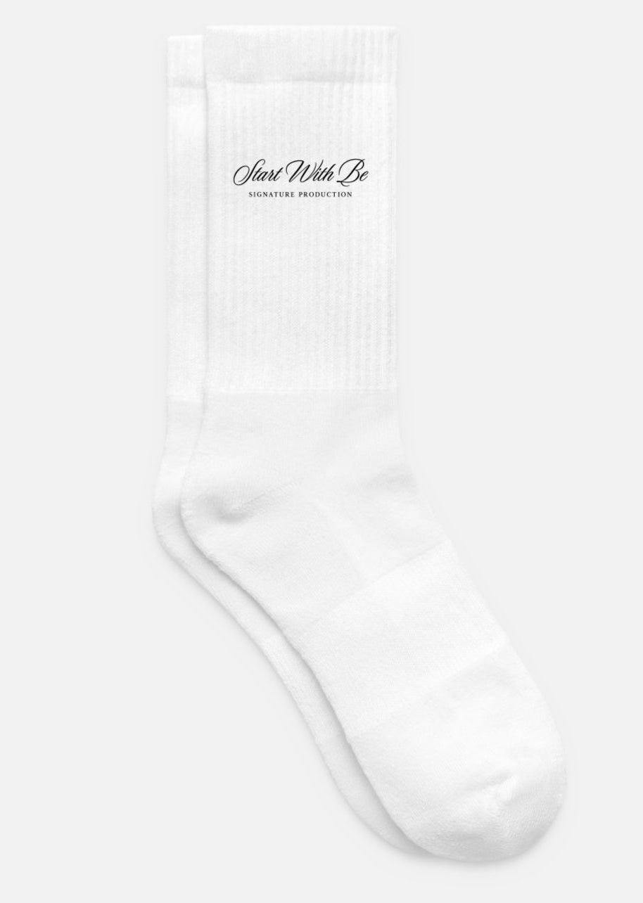Chaussettes START WITH BE – Édition Blanche