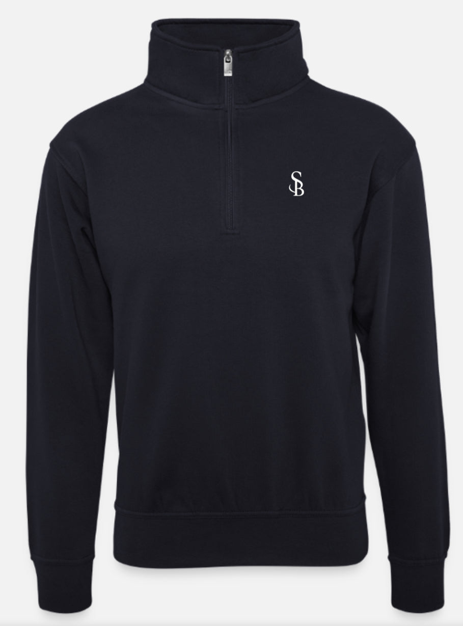 Polo Zippé Unisexe “Élégant SB” Bleu marine